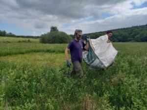 Volunteers removing cut vegetation from fen (c) Genevieve Tompkins